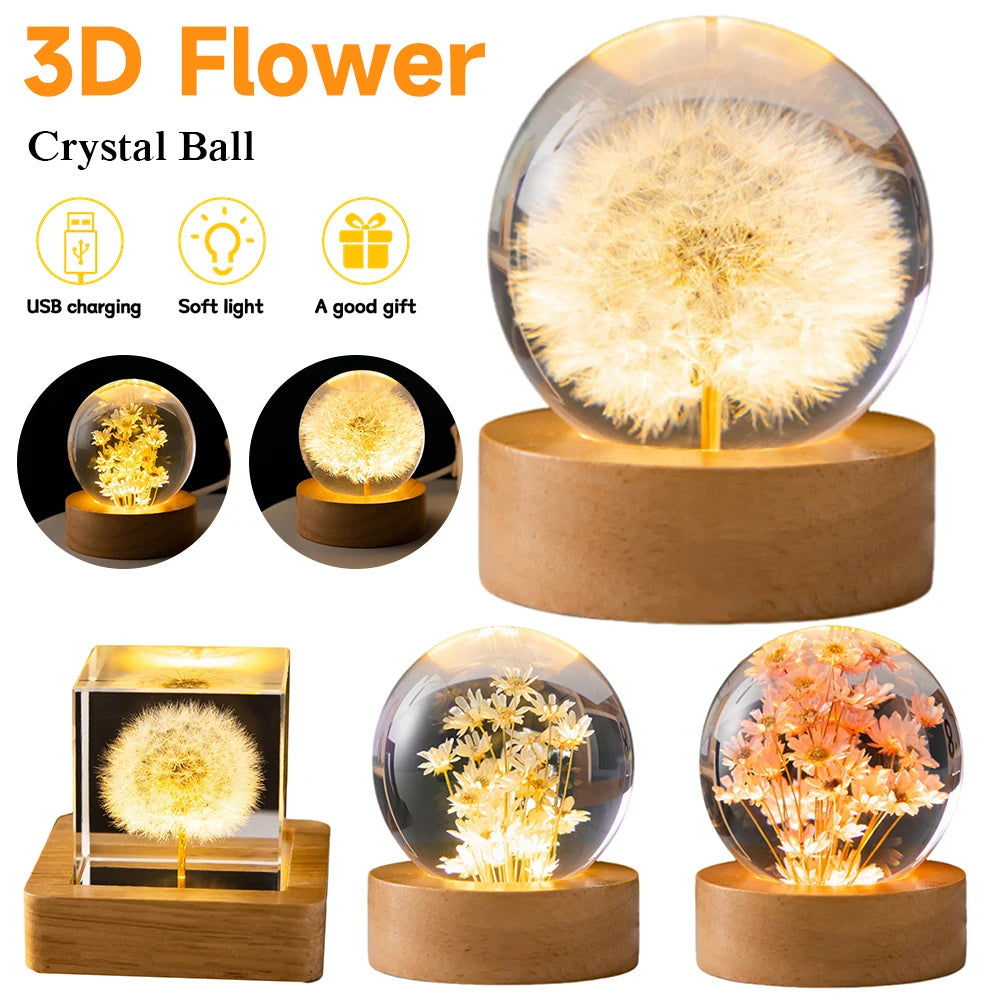 EliteLiving - Floral Crystal Ball LED  Light